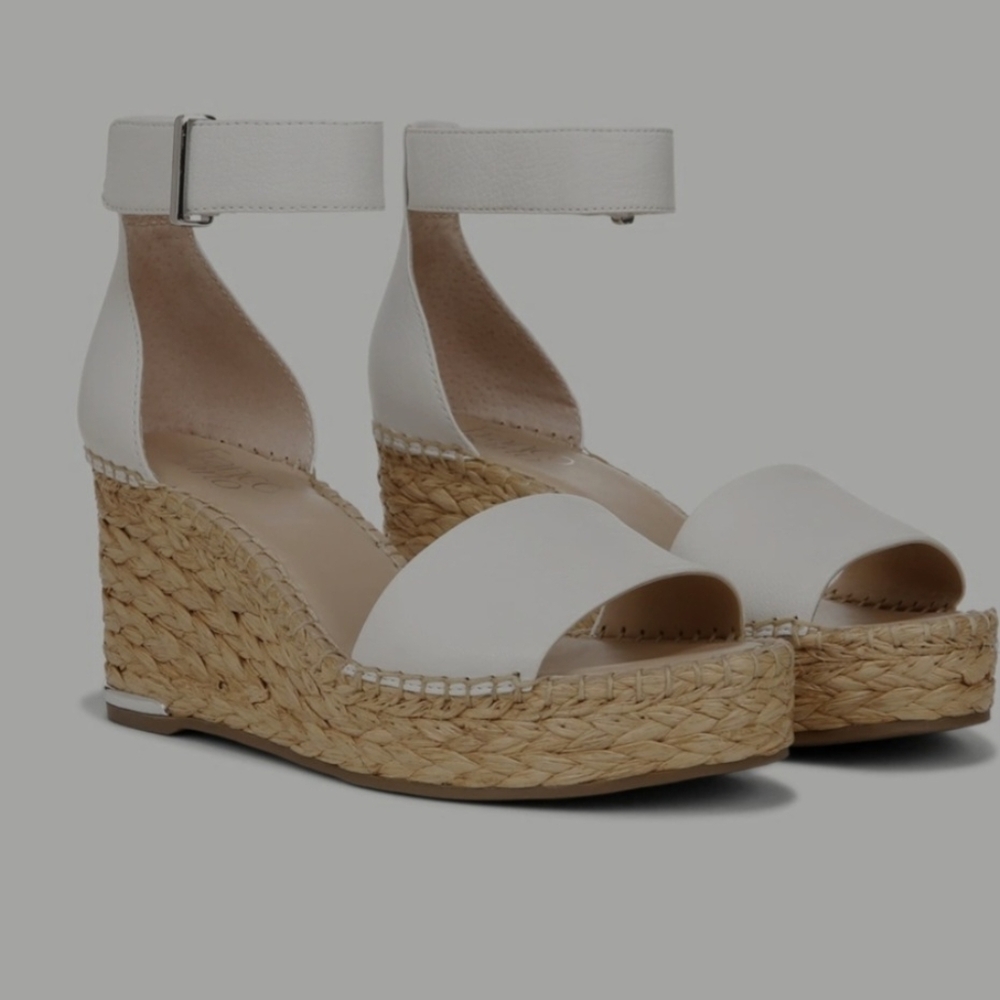 Franco Sarto Clemens Raffia Espadrille Wedge Sandals